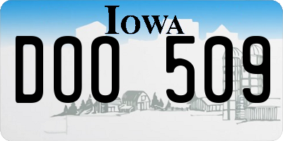 IA license plate DOO509