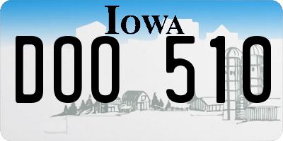 IA license plate DOO510