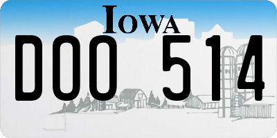 IA license plate DOO514