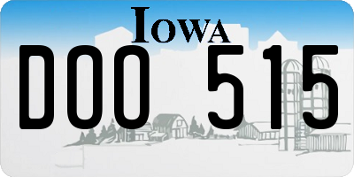 IA license plate DOO515