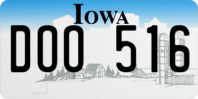 IA license plate DOO516