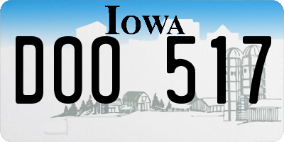 IA license plate DOO517