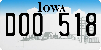 IA license plate DOO518