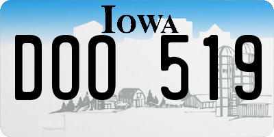 IA license plate DOO519
