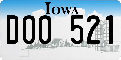 IA license plate DOO521