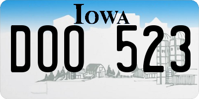 IA license plate DOO523