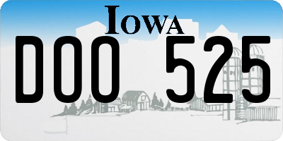 IA license plate DOO525