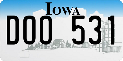 IA license plate DOO531