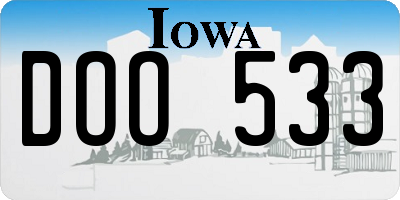 IA license plate DOO533