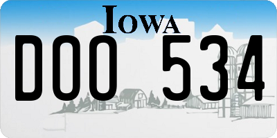 IA license plate DOO534