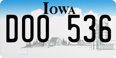 IA license plate DOO536