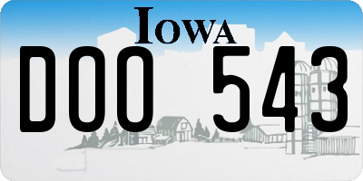 IA license plate DOO543