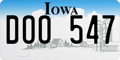 IA license plate DOO547