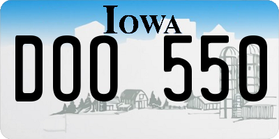 IA license plate DOO550