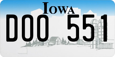 IA license plate DOO551