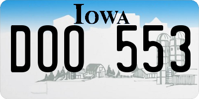 IA license plate DOO553