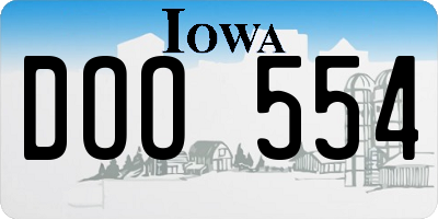 IA license plate DOO554