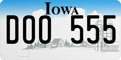 IA license plate DOO555
