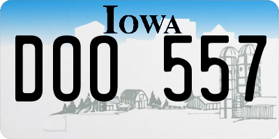 IA license plate DOO557