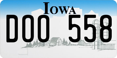 IA license plate DOO558