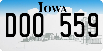 IA license plate DOO559