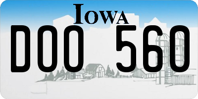 IA license plate DOO560