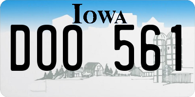 IA license plate DOO561