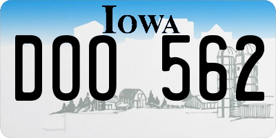 IA license plate DOO562
