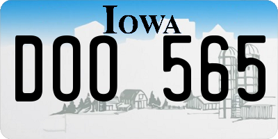IA license plate DOO565