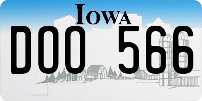 IA license plate DOO566