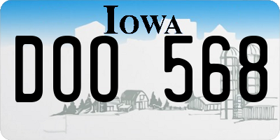 IA license plate DOO568
