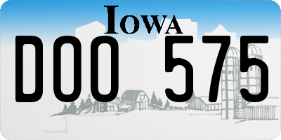 IA license plate DOO575