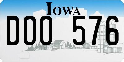 IA license plate DOO576