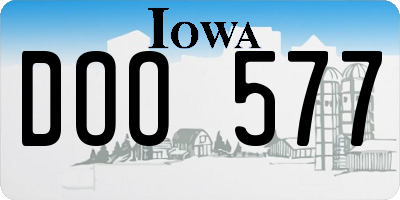 IA license plate DOO577