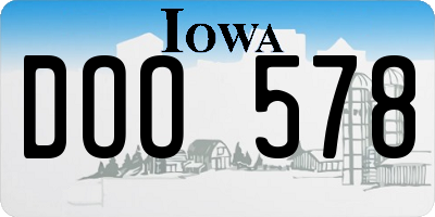 IA license plate DOO578