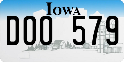 IA license plate DOO579