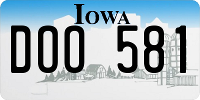 IA license plate DOO581