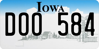IA license plate DOO584
