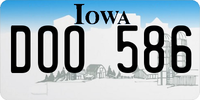 IA license plate DOO586