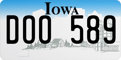 IA license plate DOO589