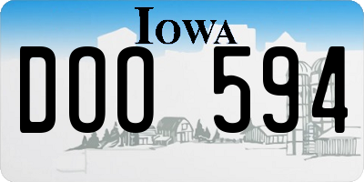 IA license plate DOO594