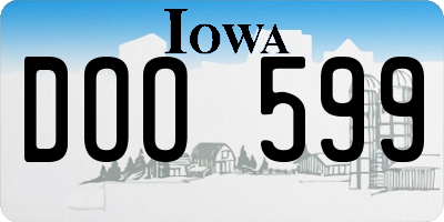 IA license plate DOO599