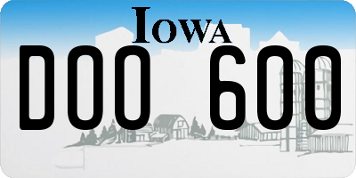 IA license plate DOO600