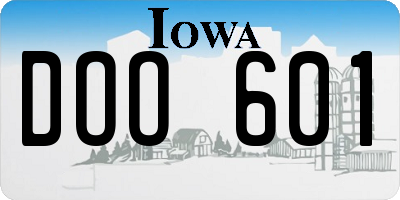IA license plate DOO601