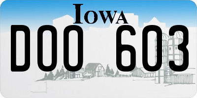 IA license plate DOO603