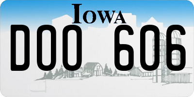 IA license plate DOO606