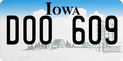IA license plate DOO609