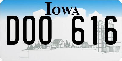 IA license plate DOO616