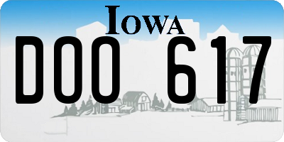 IA license plate DOO617