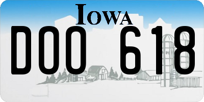 IA license plate DOO618